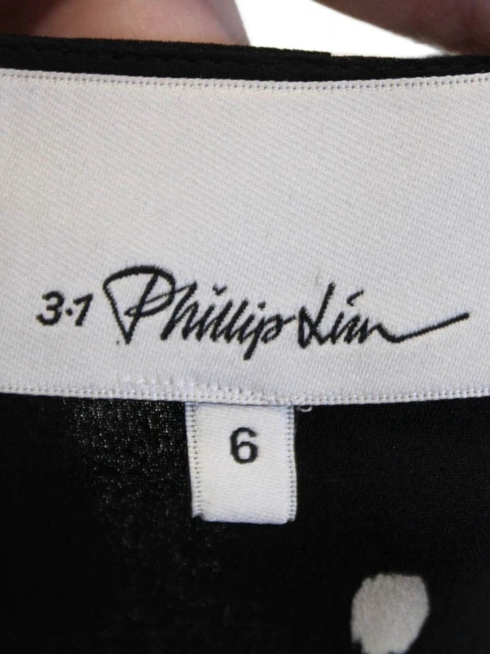3.1 Phillip Lim Silk Sleeveless Top in Black with White Dot Pattern Size 6 - Picture 5 of 6